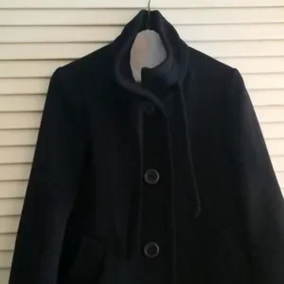 J. Crew Wool-Cashmere Black "Carrie" Flared Coat - Picture 3 of 12